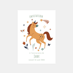Invitation anniversaire licorne