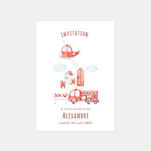 Invitation anniversaire pompier
