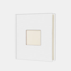 Fotoalbum, 30 x 30 cm, cremefarbene Leinwand, cremefarbene Innenseite