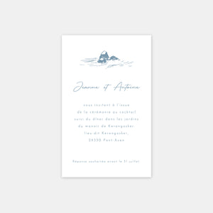 Carton invitation de mariage gravure côte sauvage