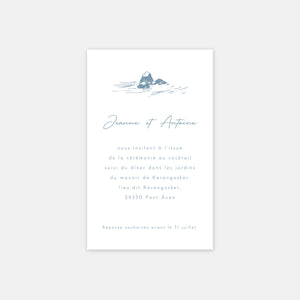 Hochzeitseinladungskarte mit wilder Küstengravur