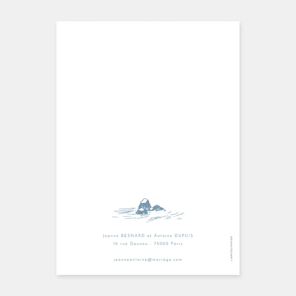 Hochzeitseinladung mit wilder Küstengravur