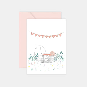 Carte de Félicitations - Naissance Berceau