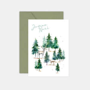 Deer family Christmas card