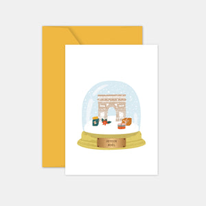 Arc de Triomphe snow globe card