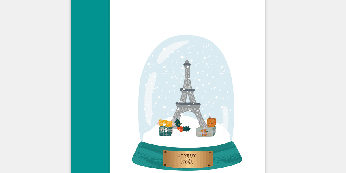 Carte boule à neige tour Eiffel - Studio 48 – L'Art du Papier Paris