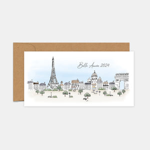 Personalized Paris watercolor greeting card