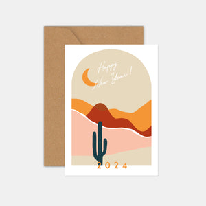 Crescent moon greeting card