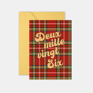 Carte de voeux Tartan rouge