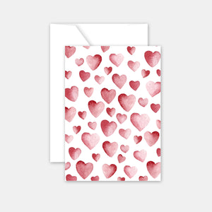 Watercolor hearts card