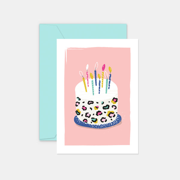 Birthday Card - Leopard Cake
