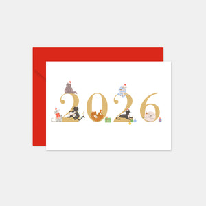 Carte de voeux personnalisée chiffres illustrés