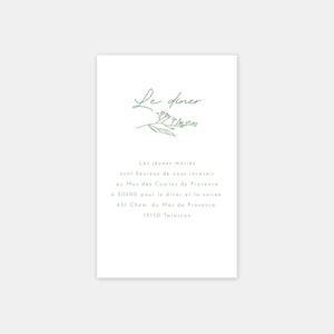 Carton invitation de mariage champêtre classique