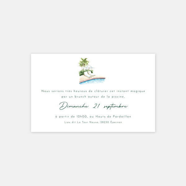 Watercolor Breton coast wedding invitation card