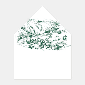 Mountain engraving envelope lining