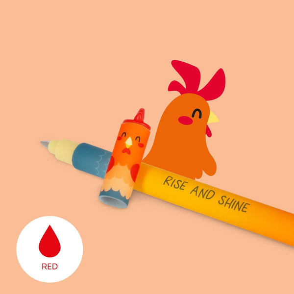 Set of 2 erasable gel ink pens - Chick and Rabbit