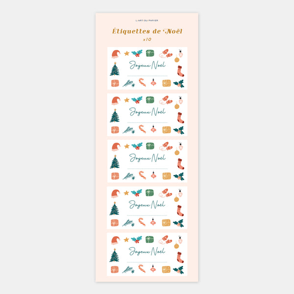 Weihnachtsmann-Aufkleberetiketten – 10 Stück