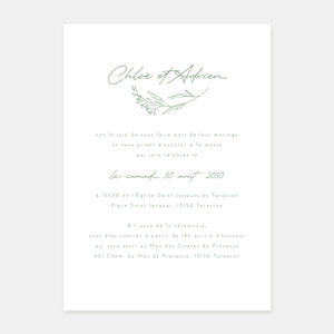 Faire-part de mariage champêtre classique