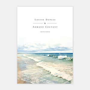 Aquarell-Hochzeitseinladung am Strand