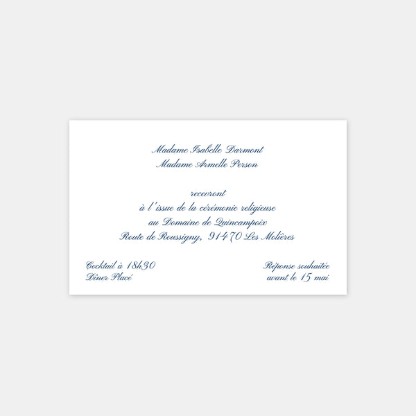Carton invitation de mariage classique