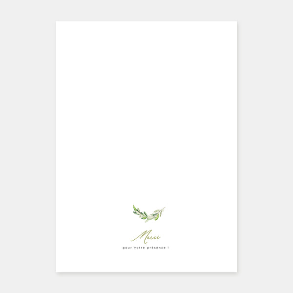 Livret de mariage monogramme feuillages