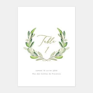 Wedding table brand monogram foliage