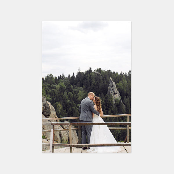 Carton remerciement mariage montagne aquarelle