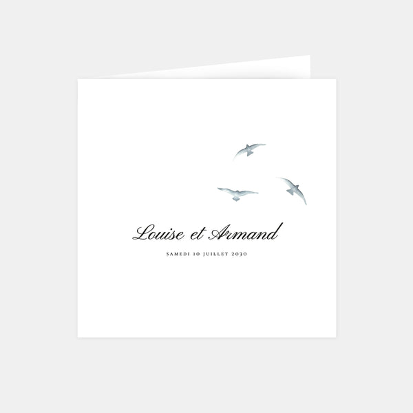 Klassische Hochzeitseinladung am Meer