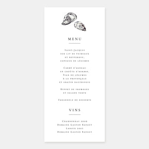 Watercolor sea wedding menu