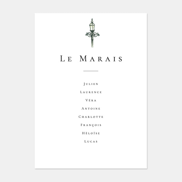 Plan de table de mariage Paris aquarelle - 5ex