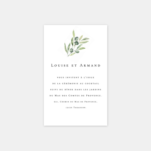 Watercolor Provence wedding invitation card