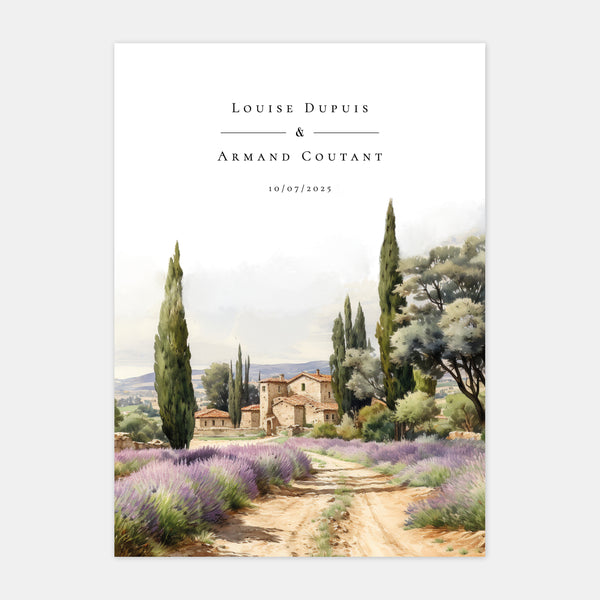 Provence-Aquarell-Hochzeitseinladung