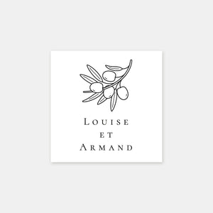 Personalisierter Olivenbaumstempel