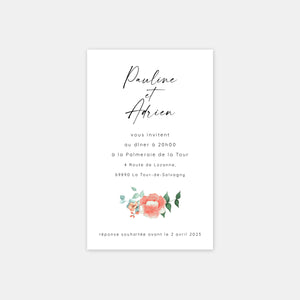 Watercolor bouquet wedding invitation card