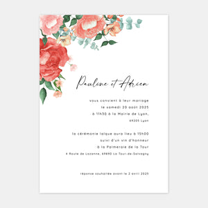 Watercolor bouquet wedding invitation