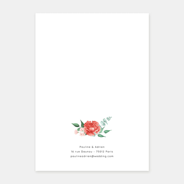 Watercolor bouquet wedding invitation