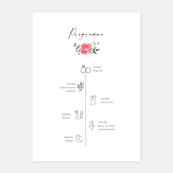 Faire-part de mariage bouquet aquarelle