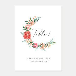 Marque table de mariage bouquet aquarelle - 5ex