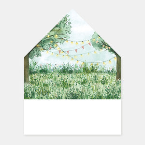 Doublure enveloppe champêtre chic aquarelle - 50ex