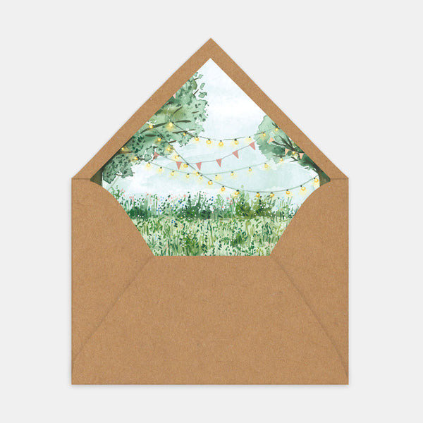 Doublure enveloppe champêtre chic aquarelle - 50ex