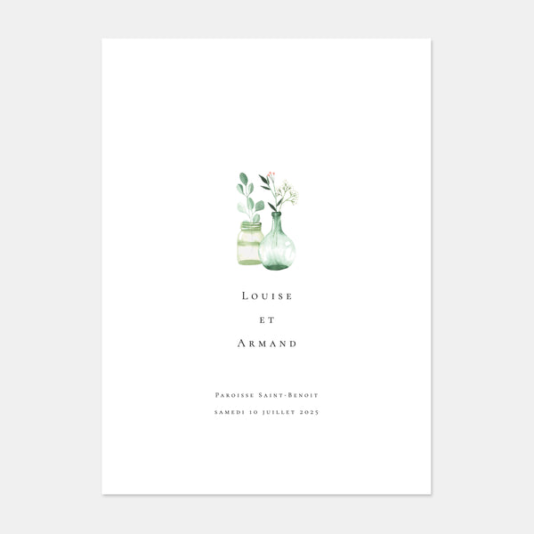 Livret de mariage champêtre chic aquarelle