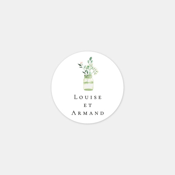 Personalized chic watercolor country wedding stickers