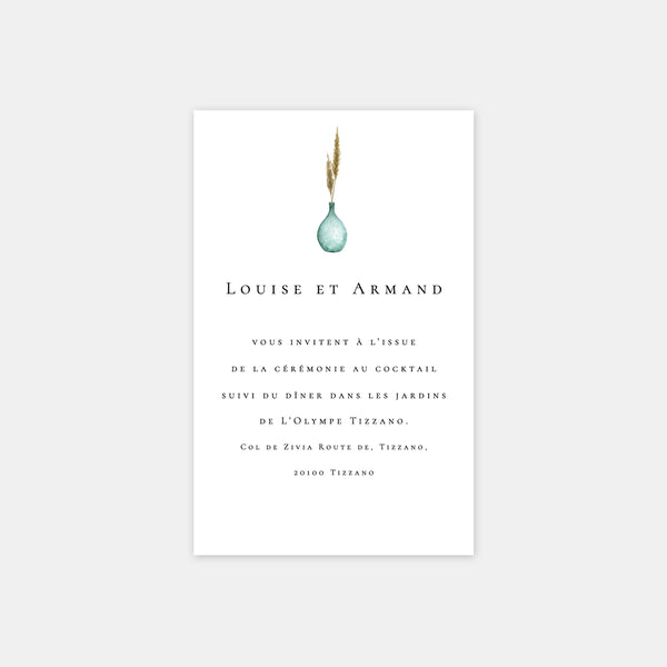 Watercolor South wedding invitation card