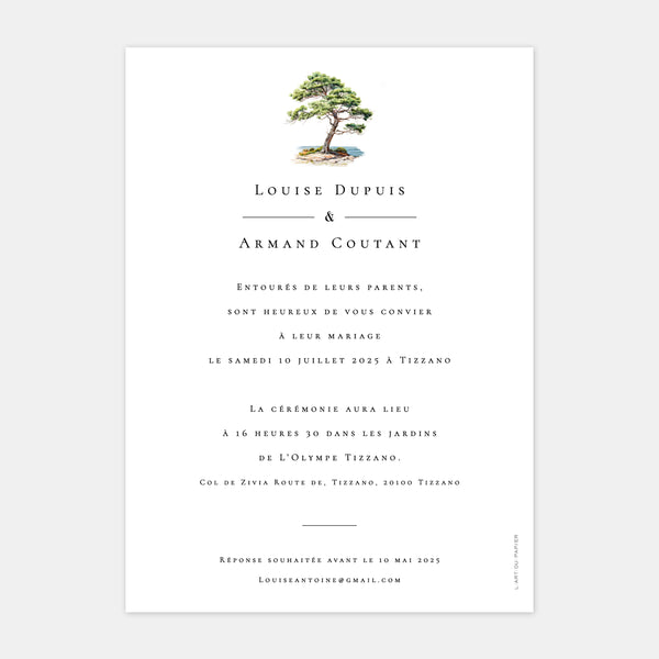 Southern watercolor wedding invitation