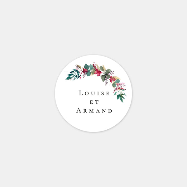 Personalized watercolor Southern wedding stickers - 48ex