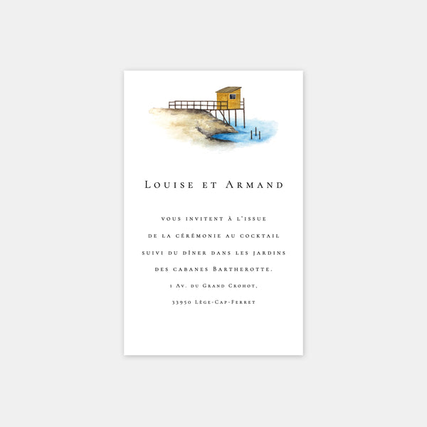 Watercolor basin wedding invitation card