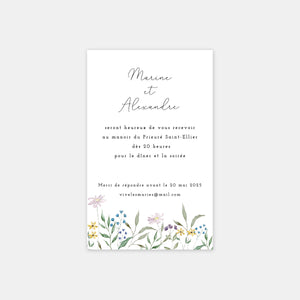 Carton invitation de mariage couronne champêtre