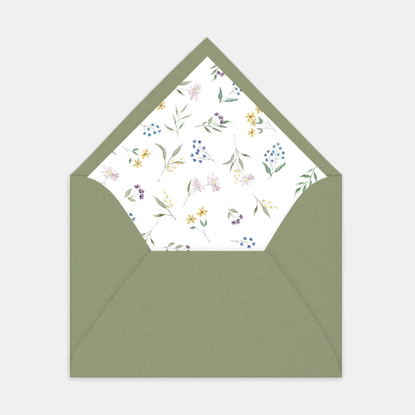 Doublure enveloppe fleurs champêtres - 50ex