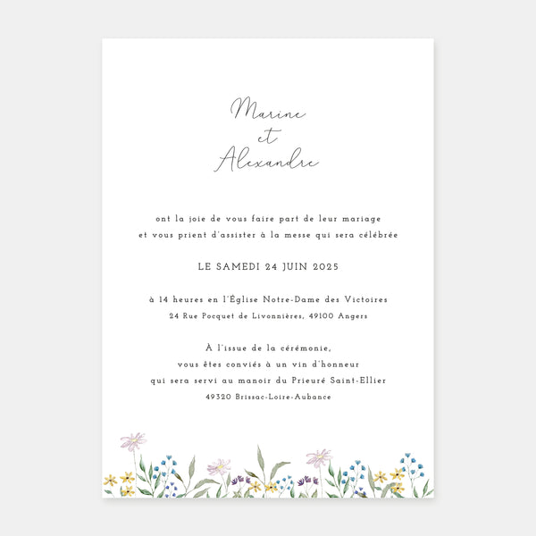 Country wreath wedding invitation