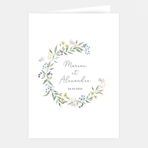 Country wreath wedding invitation
